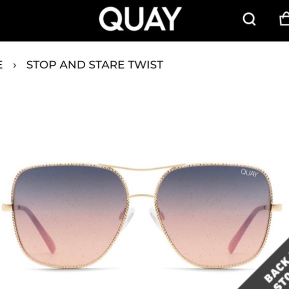 Quay Australia Accessories - QUAY Stop and Stare Sunglasses GLD/NAVYPCH